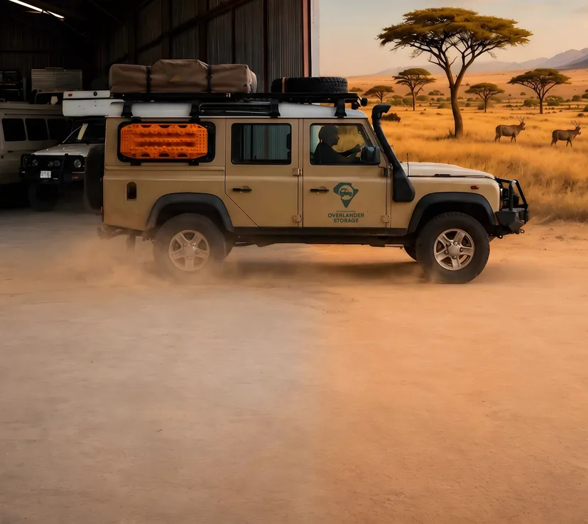 SAOS secure storage facility and African landscape
